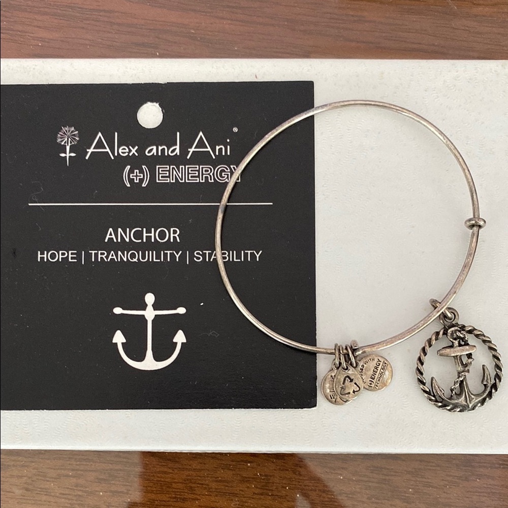 Alex and Ani Silver Nautical Anchor Bangle